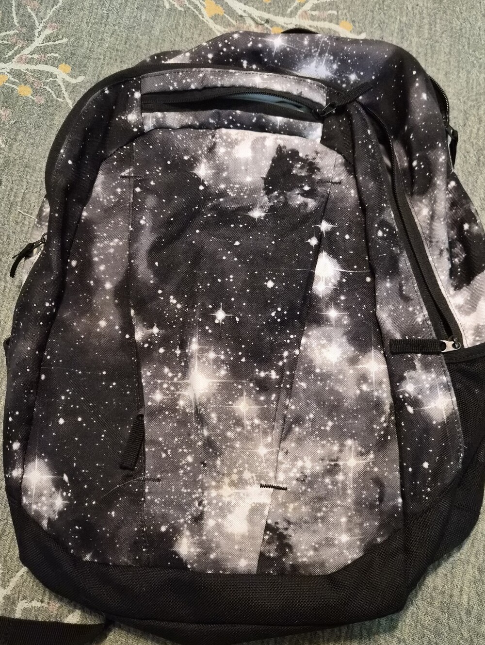 Galaxy Print Black & White Backpack